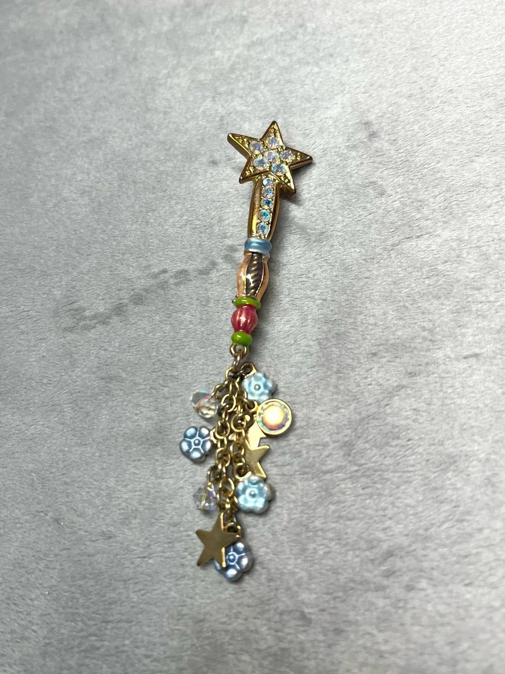 Vintage Kirk’s Folly star wand brooch - fairy cottagecore whimsy - gold tone